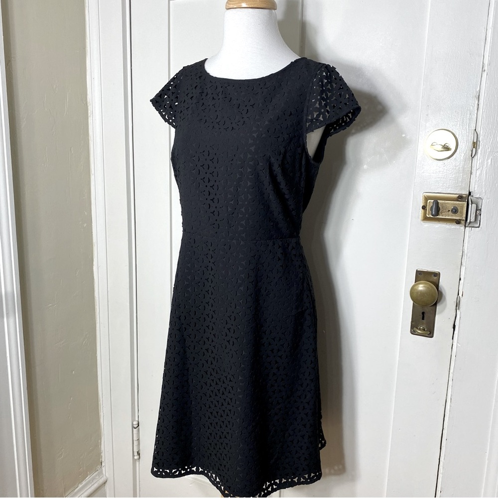 🎉LAST CALL🎉 J.Crew Factory Laser-Cut Short Cap Sleeve A-Line Mini Dress 6